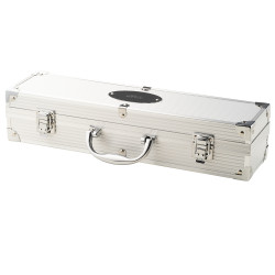 Adler AD 6729 4-Piece Barbecue Set, Stainless Steel, Aluminum Carrying Case, Hanging Holes, Silver