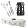 Adler AD 6729 4-Piece Barbecue Set, Stainless Steel, Aluminum Carrying Case, Hanging Holes, Silver