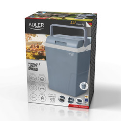 Хладилна кутия Adler AD 8094, 22 литра, 45/55 W, 12V/220V, Климатичен клас ST, Специална изолация C5H10, Сив