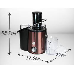 Adler AD 4129 gyümölcscentrifuga, 1000/2000W, 2 sebességfokozat, 1l, csepegésgátló rendszer, fekete/bronz színű