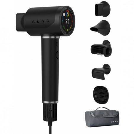 Сешоар с безчетков мотор AI AENO HD5 AHD0005B, 1500W, 2 скорости, 3 нива, 67 dB, Гласов контрол, Черен