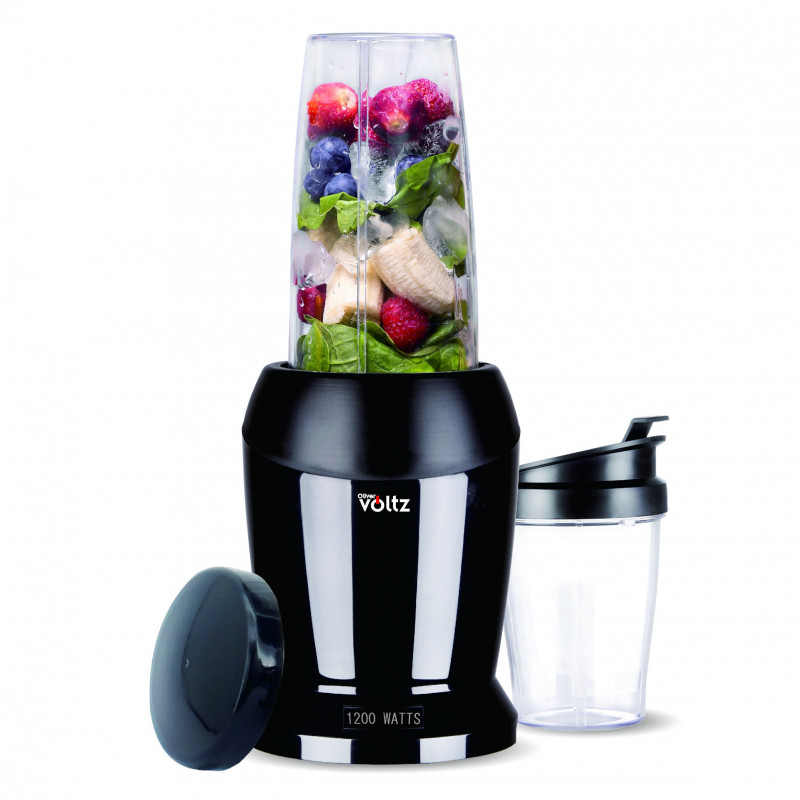 Nutri Blender Oliver Voltz OV51162D, 1200 W, 2 pahare, Fara BPA, 1L/800 ml, Zdrobire gheata, Negru