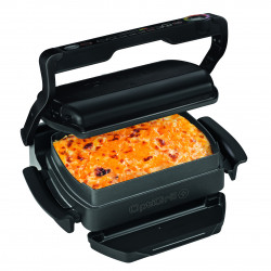Gratar electric Tefal OptiGrill+ Snacking&Baking GC714834, 2000W, 6 programe, Functie alimente congelate, Acoperire antiaderenta din teflon, Accesoriu pentru gustari si copt, Max 240°C, Negru