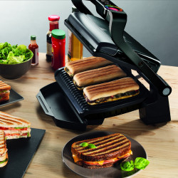 Gratar electric Tefal OptiGrill+ Snacking&Baking GC714834, 2000W, 6 programe, Functie alimente congelate, Acoperire antiaderenta din teflon, Accesoriu pentru gustari si copt, Max 240°C, Negru