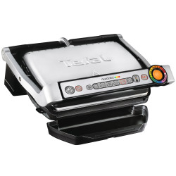 Електрическа скара Tefal OptiGrill+ Waffles GC716D12, 2000W, 6 програми, Тефлоново незалепващо покритие, Плочи за гофрети, Температурен контрол, Max 275C, Инокс
