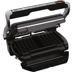 Ηλεκτρική ψησταριά Tefal OptiGrill+ Waffles GC716D12, 2000W, 6 προγράμματα, αντικολλητική επίστρωση Teflon, πλάκες βάφλας, ρύθμιση θερμοκρασίας, Max 275C, Inox