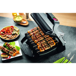 Ηλεκτρική ψησταριά Tefal OptiGrill+ Waffles GC716D12, 2000W, 6 προγράμματα, αντικολλητική επίστρωση Teflon, πλάκες βάφλας, ρύθμιση θερμοκρασίας, Max 275C, Inox