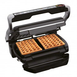 Gratar electric Tefal OptiGrill+ Waffles GC716D12, 2000W, 6 programe, Acoperire antiaderenta Teflon, Placi pentru vafe, Control temperatura, Max 275°C, Inox