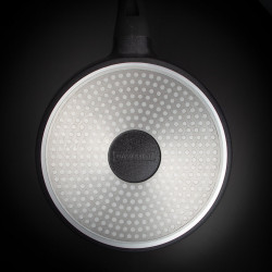 Комплект тенджери и тигани Royalty Line Premium RL-OS1014B, 17 ч, Отливка, Greblon мраморно покритие, Индукция, Черен