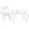 Set masa si scaune pentru copii Kesper 17702, Margini rotunjite, 2-6 ani, Constructie stabila, Dimensiuni compacte, Lemn/PVC, Gri