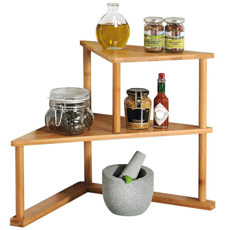 Coltar pentru bucatarie Kesper 58802, 52x29.5 cm, 2 rafturi, Bamboo, Maro