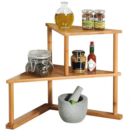 Coltar pentru bucatarie Kesper 58802, 52x29.5 cm, 2 rafturi, Bamboo, Maro