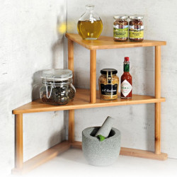 Coltar pentru bucatarie Kesper 58802, 52x29.5 cm, 2 rafturi, Bamboo, Maro