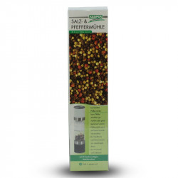 Μύλος αλατιού και πιπεριού KESPER 13696, 22 cm, Ανοξείδωτο ατσάλι, Κεραμικός μηχανισμός, Λευκό/μαύρο