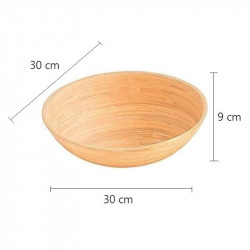 Μπολ φρούτων KESPER 63030, 30 cm, Στρογγυλό, Μπαμπού, Καφέ