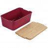 Cutie pentru paine KESPER 58453, 33x18.5x12 cm, Capac din bambus, Bordeaux