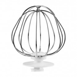 Кухненски робот със стоманена купа Hausberg HB-7605AB, 1000W, 5 л, 6 скорости, LED, Блендер, Миксер, Месомелачка, Бял