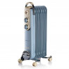 Καλοριφέρ λαδιού Ariete VINTAGE 0837/05, 1500W, 7 πτερύγια, 15 m2, 3 επίπεδα, περιστρεφόμενες ρόδες 360 μοιρών, Λαβή, Μπλε