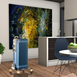 Calorifer electric cu ulei Ariete VINTAGE 0837/05, 1500W, 7 elemeti, 15 m², 3 trepte, Rotite pivotante 360°, Maner, Albastru