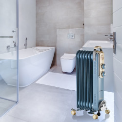 Calorifer electric cu ulei Ariete VINTAGE 0837/05, 1500W, 7 elemeti, 15 m², 3 trepte, Rotite pivotante 360°, Maner, Albastru