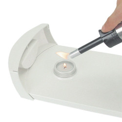 Tava servire la cald Brabantia 646997, 2 incalzitoare, Grill din aluminiu, Manere reci, Alb