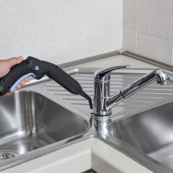 Καθαριστής ατμού Ariete XSTEAM 4147/02, 1500W, 4 bar, 0.6 l, Απολύμανση, Χωρίς ίχνη υγρασίας, Ρυθμιζόμενος ατμός, Λευκό/μπλε