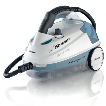 Aparat de curatat cu aburi Ariete XSTEAM 4147/02, 1500W, 4 bar, 0.6 L, Dezinfectie, Fara urme de umiditate, Abur reglabil, Alb/Albastru