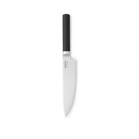 Brabantia Profile 1003296 Chef's Knife, 19.5 cm, Hardened Steel, Scratch- and Corrosion-Resistant, Black