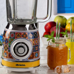 Blender Ariete Positano 0583/0P, 1000W, 1.5 L, 4 viteze + PULSE, Zdrobire gheata, Alb/Galben