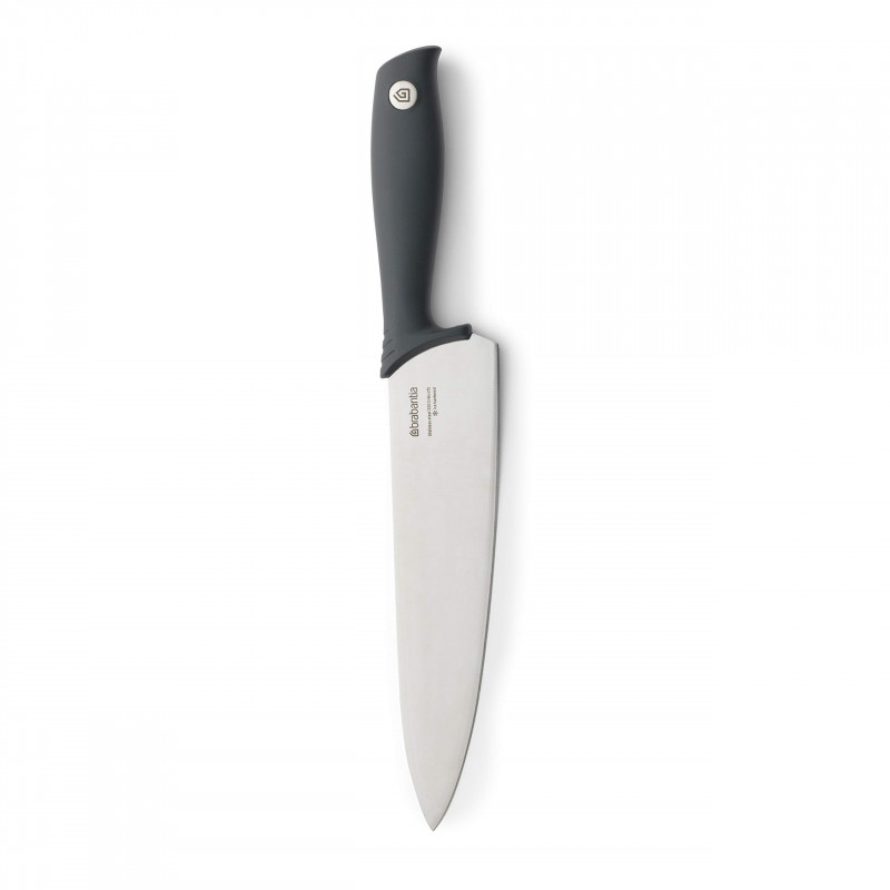 Brabantia Tasty+ Chef's Knife 1001163, 20 cm, Hardened Steel, Scratch- and Corrosion-Resistant, Dark Gray
