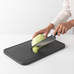 Μαχαίρι σεφ Brabantia Tasty+ 1001163, 20 cm, Σκληρυμένο ατσάλι, Ανθεκτικό σε γρατζουνιές και διάβρωση, Σκούρο γκρι