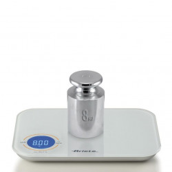 Ψηφιακή ζυγαριά κουζίνας Ariete BILANCIA DIGITALE 0851, Μέχρι 8 κιλά, Μετριασμένο γυαλί, Ταρίφα, Ψηφιακή οθόνη, Λευκό