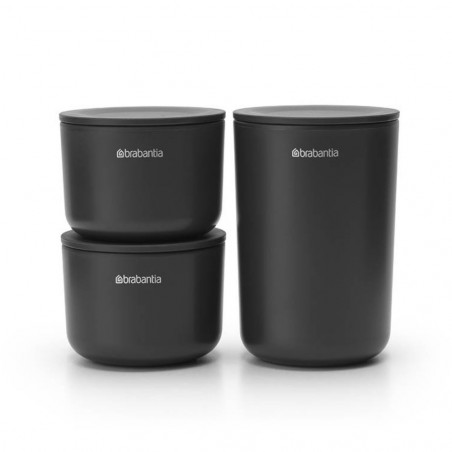 Комплект за съхранение на принадлежности Brabantia ReNew 1004183, 3 части, Меко дъно против пързаляне, Тъмносив