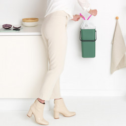 Кош за разделно събиране на боклук Brabantia Sort&Go 1003234, 12 л, Дръжка, Възможност за стенен монтаж, Тъмнозелен