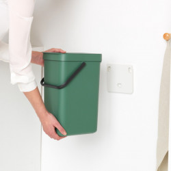 Cos de gunoi colectare selectiva Brabantia Sort&Go 1003235, 16 L, Maner, Montabil pe perete, Verde închis