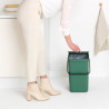 Кош за разделно събиране на боклук Brabantia Sort&Go 1003236, 25 л, Дръжка, Възможност за стенен монтаж, Тъмнозелен
