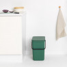 Cos de gunoi colectare selectiva Brabantia Sort&Go 1003236, 25 L, Maner, Montabil pe perete, Verde inchis