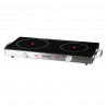 FIRST FA-5096-7 Double Infrared Cooktop, 2800W, Up to 300°C, Thermostat, Glass-Ceramic, Black/Stainless Steel