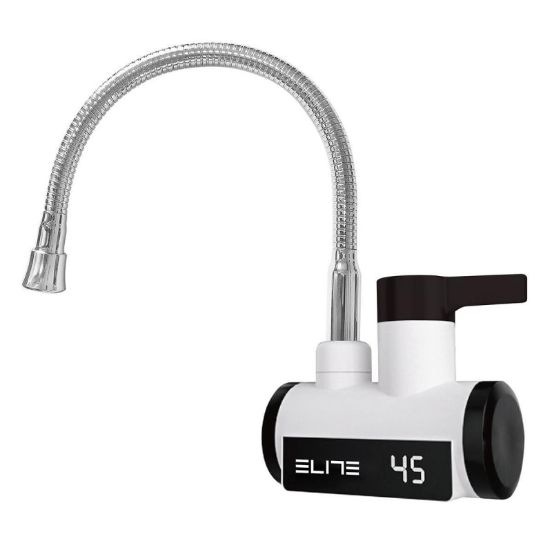 Robinet incalzire apa instant Elite EHD-2569, Montare pe perete, 3300W, Rotire 360°, Pana la 120°C, Afisaj digital, IPX4, Argintiu