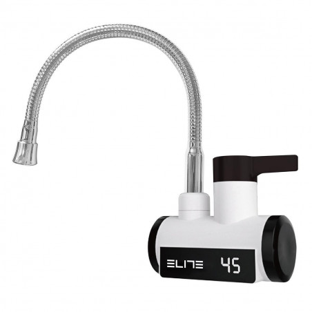 Robinet incalzire apa instant Elite EHD-2569, Montare pe perete, 3300W, Rotire 360°, Pana la 120°C, Afisaj digital, IPX4, Argintiu