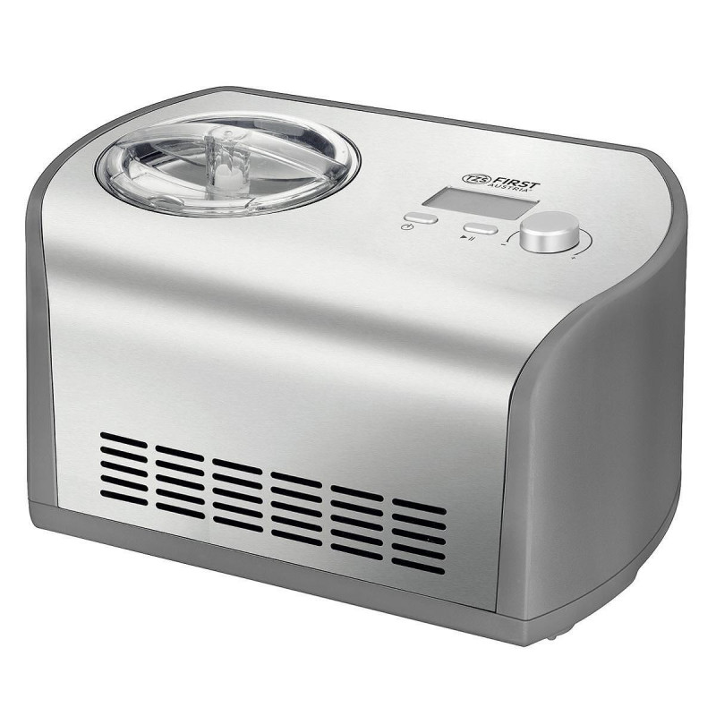 Masina preparare inghetata First Austria FA-5105-1, 135W racire cu compresor, 1,2 L, Timer, Timp de preparare 45-60 min, Afisaj LCD, Inox