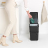 Κάδος χωριστής συλλογής απορριμμάτων Brabantia Sort&Go 1003237, 25 l, Χειρολαβή, Επιτοίχιος, Σκούρο γκρι