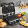 Електрическа скара Tefal OptiGrill+ GC717810, 2000W, 6 програми, Тефлоново незалепващо покритие, Touch screen, Интелигентен грил, Max 240C, Черен