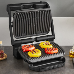 Tefal OptiGrill+ GC717810 Electric Grill, 2000W, 6 Programs, Teflon Non-Stick Coating, Touch Screen, Smart Grill, Max 240°C, Black