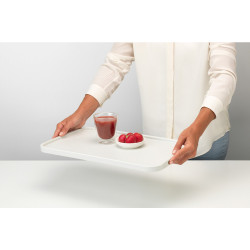 Tocator pentru taiat si servit Brabantia Tasty+ 1003308, 40x25 cm, Antiderapant, Uсor de curатat, Gri deschis