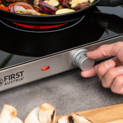 Plită dubla cu infrarosu FIRST FA-5096-7, 2800W, Pana la 300°C, Termostat, Sticla ceramica, Negru/Inox