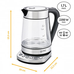 First Austria FA-5405-9 Electric Kettle, 2200W, 1.7 L, 4 Settings, LED, Indicator, Keep Warm, Stainless Steel