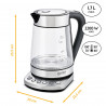 First Austria FA-5405-9 Electric Kettle, 2200W, 1.7 L, 4 Settings, LED, Indicator, Keep Warm, Stainless Steel