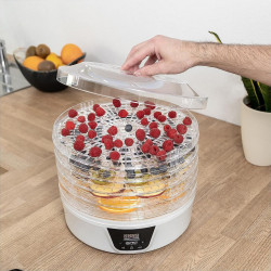 Уред за сушене на плодове First Austria FA-5126-8, 380W, 5 нива, Без BPA, Термостат, Регулируем таймер, 35 до 70C, Бял