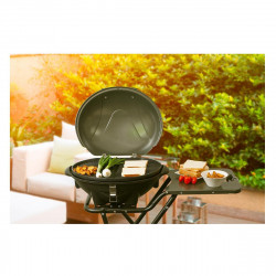 Gratar electric First Austria FA-5350-1, 2400W, Termostat, Termometru, Placa antiaderenta, Alimentare impermeabila, Roti, Negru